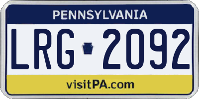PA license plate LRG2092
