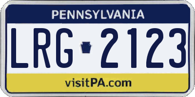 PA license plate LRG2123