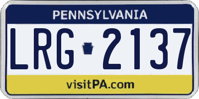 PA license plate LRG2137