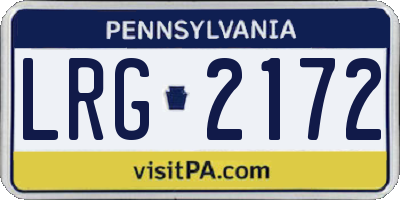 PA license plate LRG2172