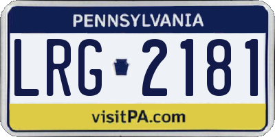 PA license plate LRG2181