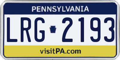 PA license plate LRG2193