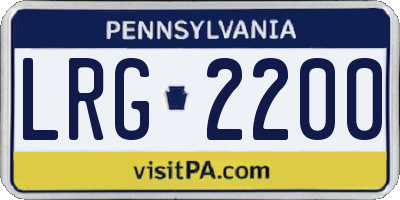 PA license plate LRG2200