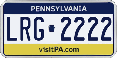 PA license plate LRG2222