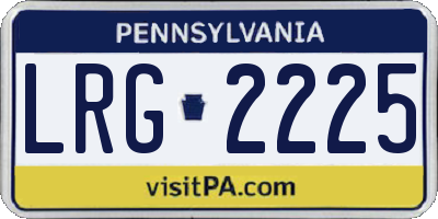 PA license plate LRG2225