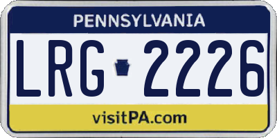 PA license plate LRG2226
