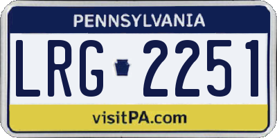 PA license plate LRG2251