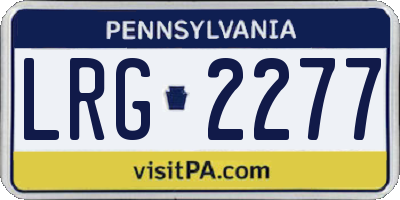 PA license plate LRG2277