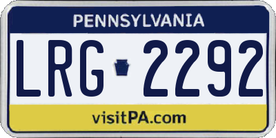 PA license plate LRG2292
