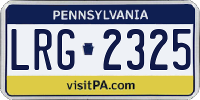 PA license plate LRG2325