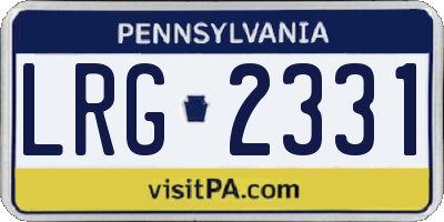 PA license plate LRG2331