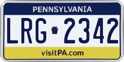 PA license plate LRG2342