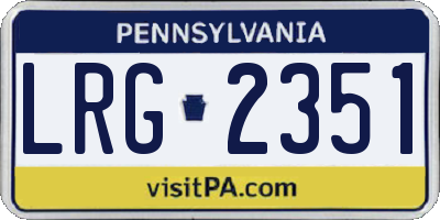 PA license plate LRG2351