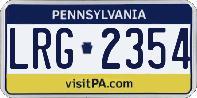 PA license plate LRG2354