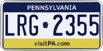 PA license plate LRG2355