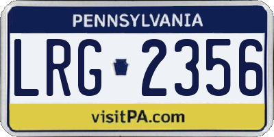 PA license plate LRG2356