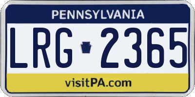 PA license plate LRG2365