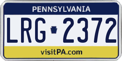 PA license plate LRG2372
