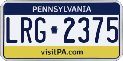 PA license plate LRG2375