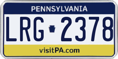 PA license plate LRG2378