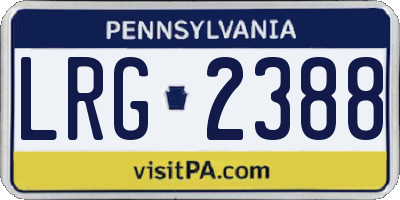 PA license plate LRG2388