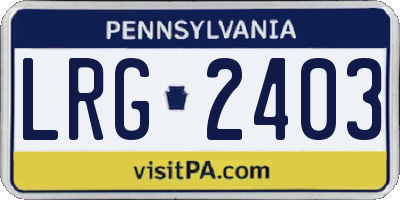 PA license plate LRG2403