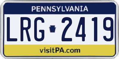 PA license plate LRG2419