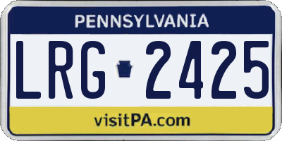 PA license plate LRG2425