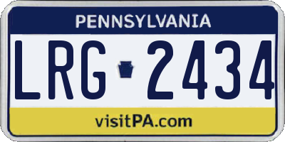 PA license plate LRG2434