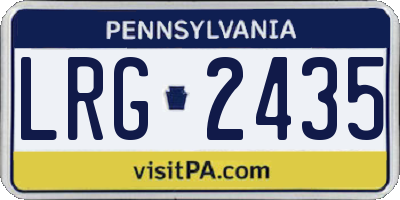 PA license plate LRG2435