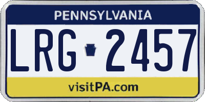 PA license plate LRG2457