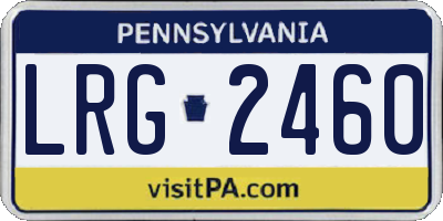 PA license plate LRG2460