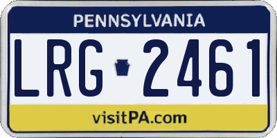 PA license plate LRG2461