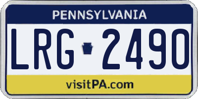 PA license plate LRG2490