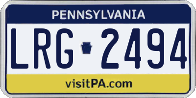 PA license plate LRG2494