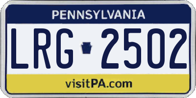 PA license plate LRG2502