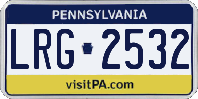 PA license plate LRG2532
