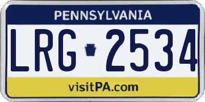 PA license plate LRG2534