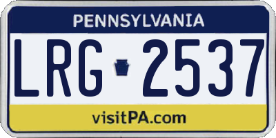 PA license plate LRG2537