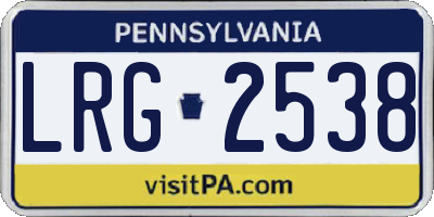 PA license plate LRG2538