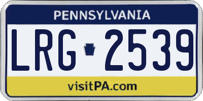 PA license plate LRG2539