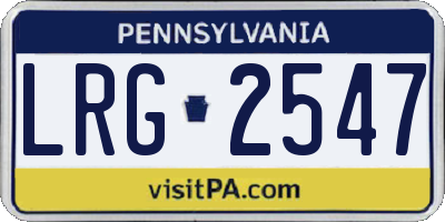 PA license plate LRG2547