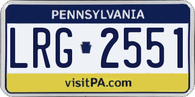 PA license plate LRG2551