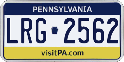 PA license plate LRG2562