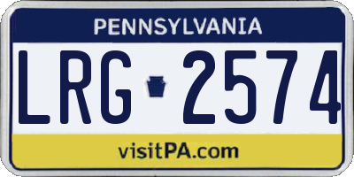 PA license plate LRG2574