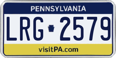 PA license plate LRG2579