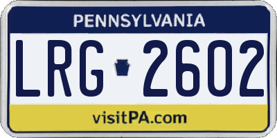 PA license plate LRG2602