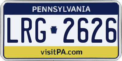 PA license plate LRG2626