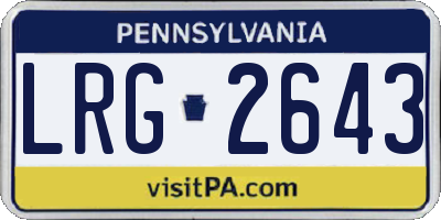 PA license plate LRG2643