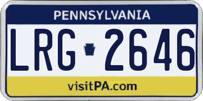 PA license plate LRG2646